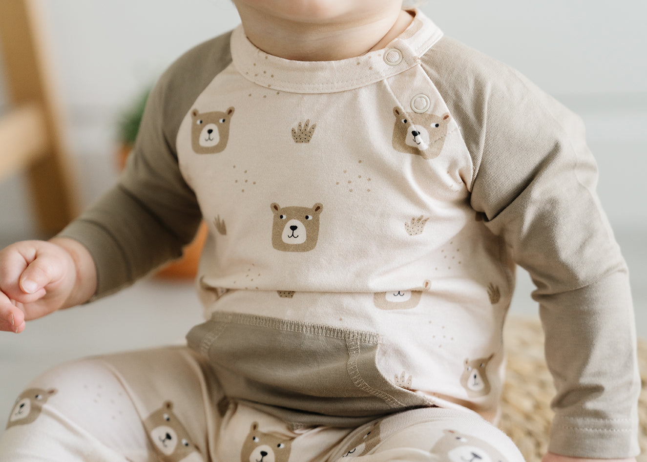 Bear Kangaroo Pocket Baby Coverall Romper (Organic Jersey)
