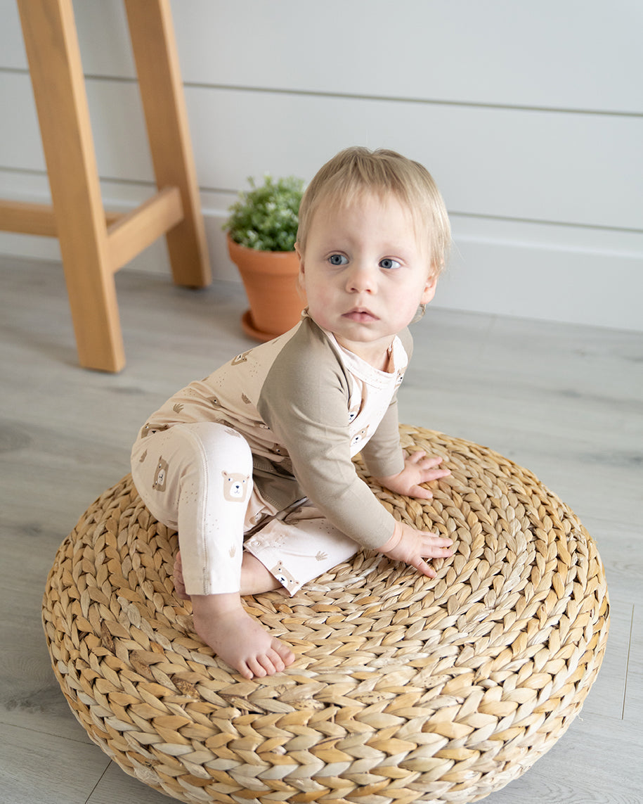 Bear Kangaroo Pocket Baby Coverall Romper (Organic Jersey)