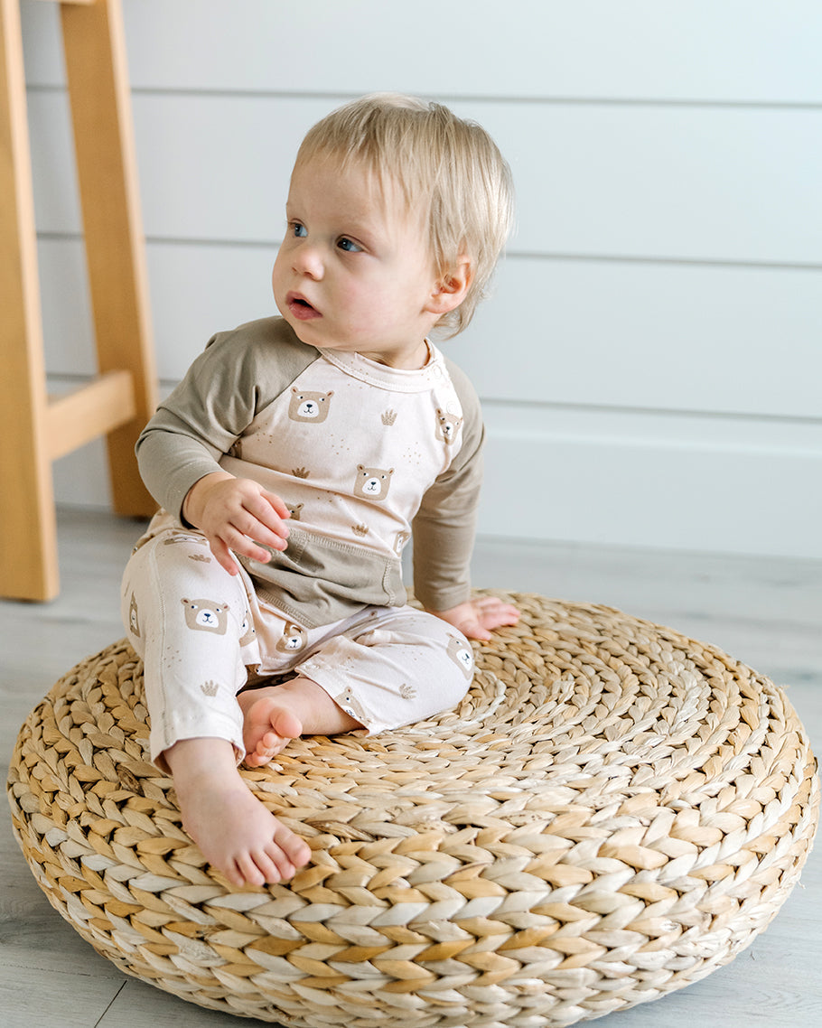 Bear Kangaroo Pocket Baby Coverall Romper (Organic Jersey)