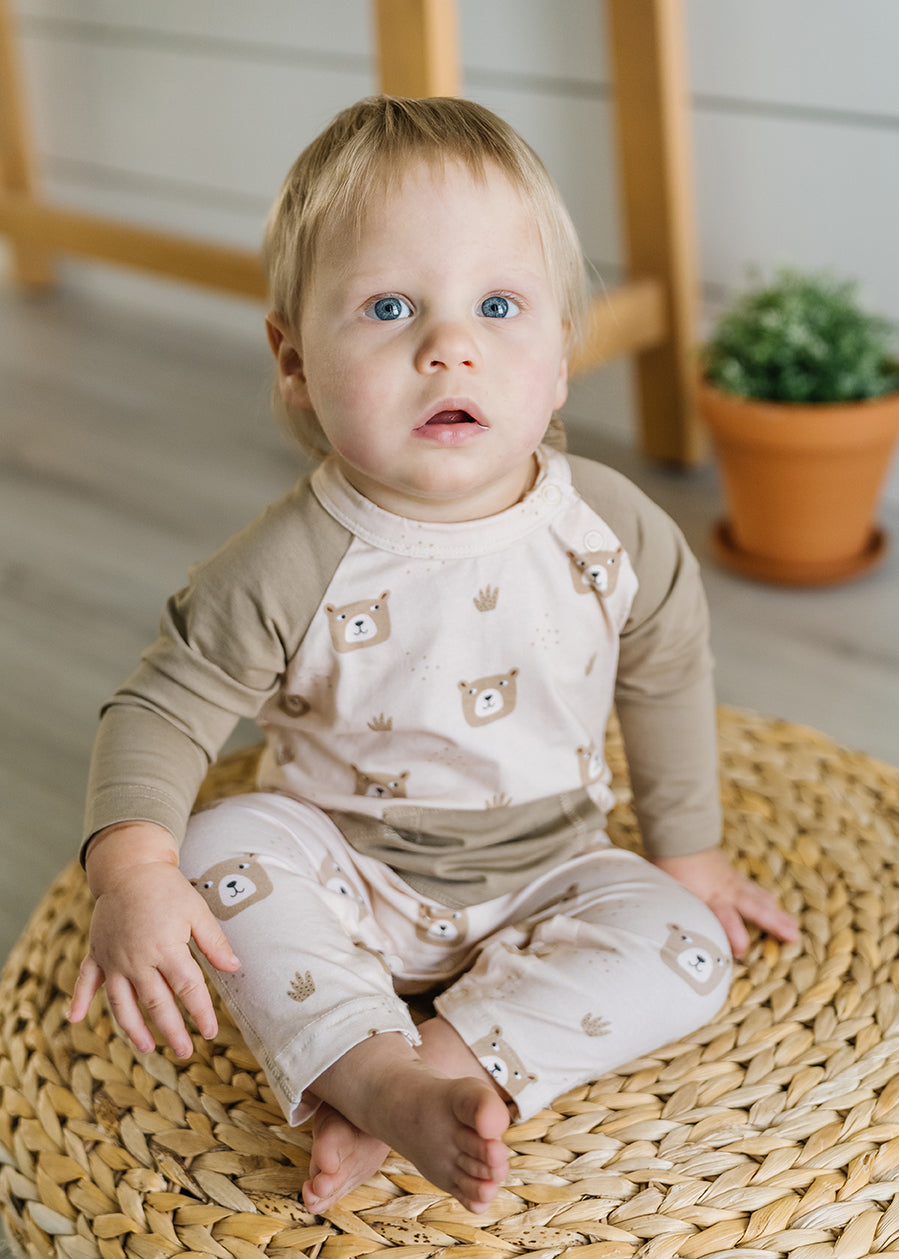 Bear Kangaroo Pocket Baby Coverall Romper (Organic Jersey)
