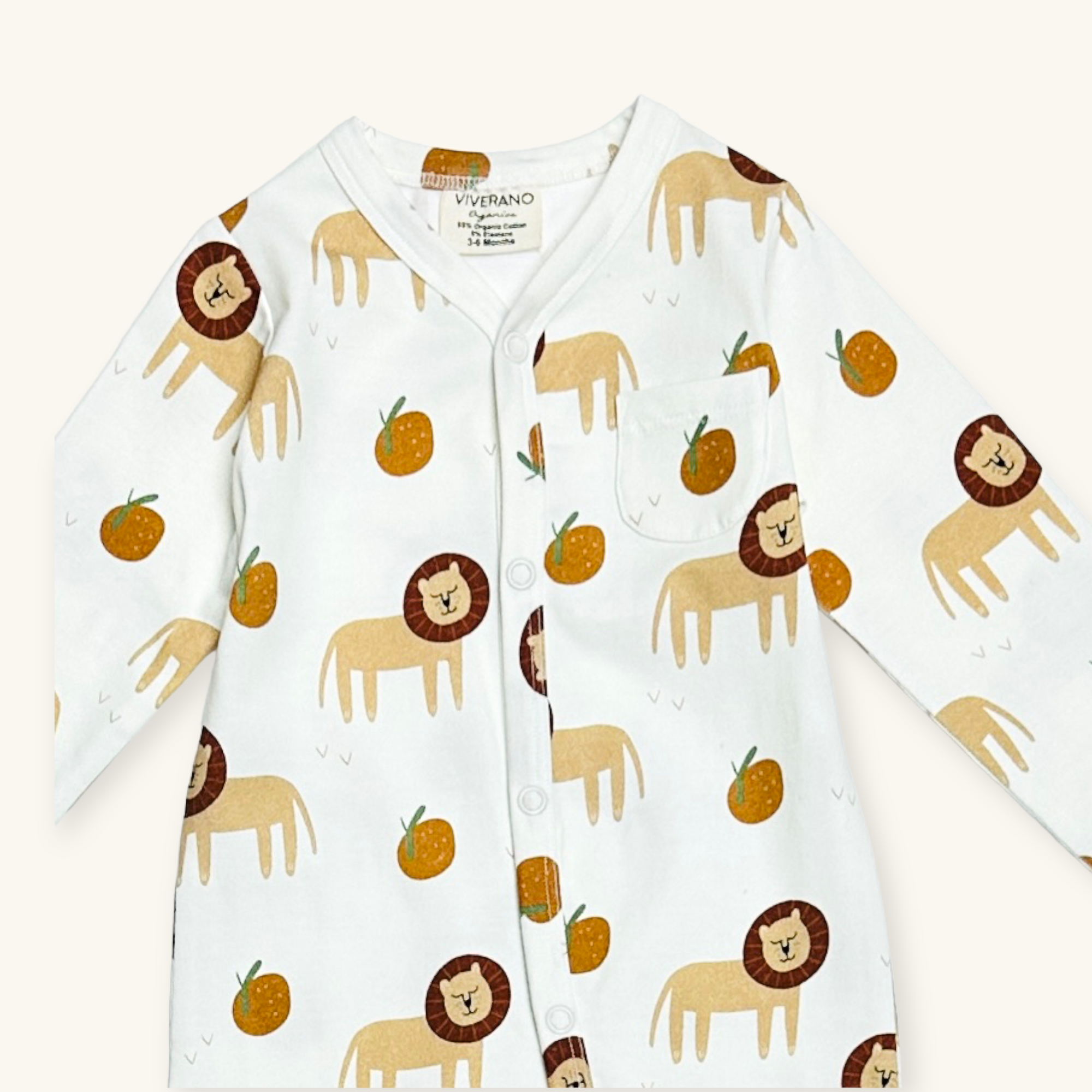 Lion Zipper Jumpsuit Baby Romper (Organic Jersey)