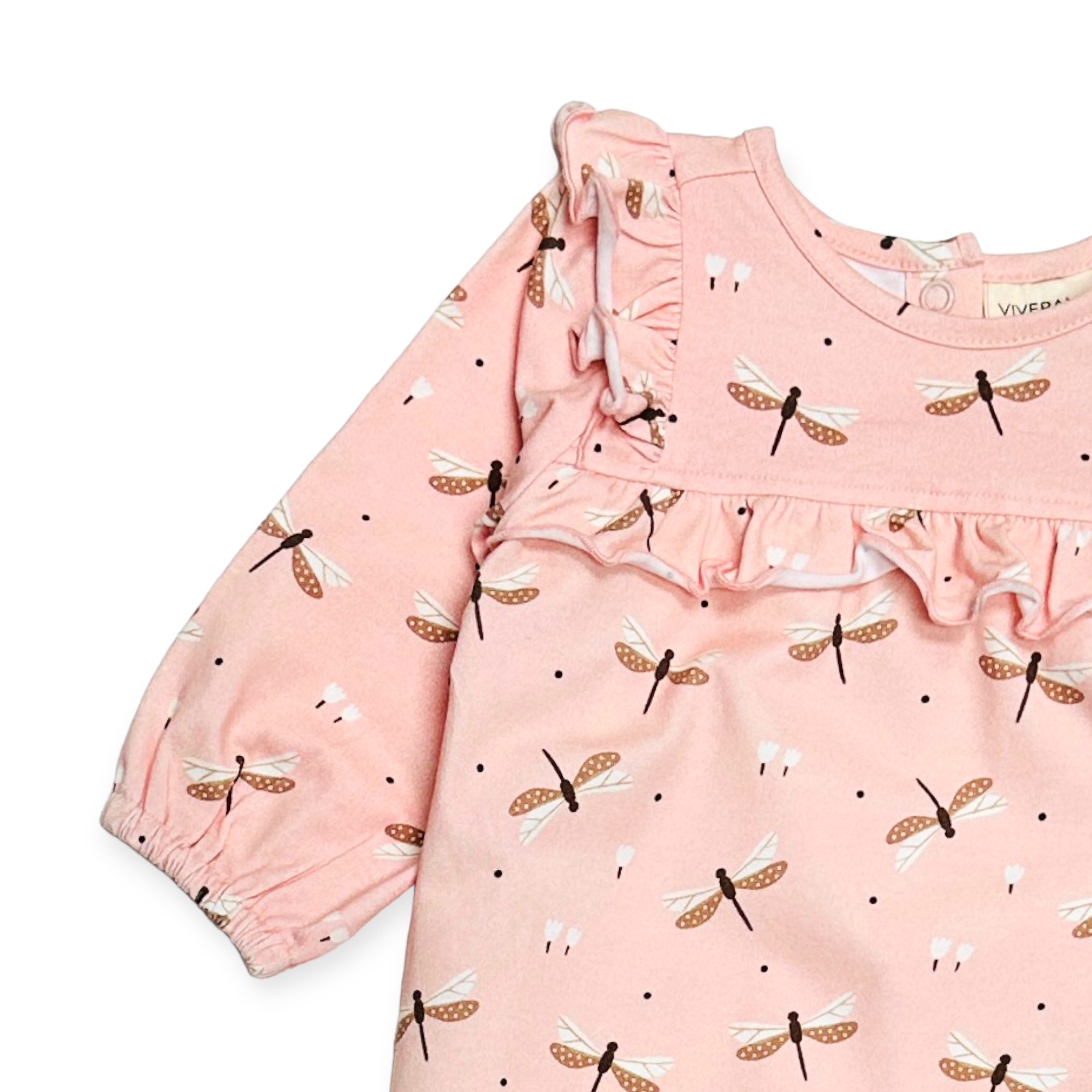 Dragonfly Ruffle Baby Jumpsuit (Organic Jersey)