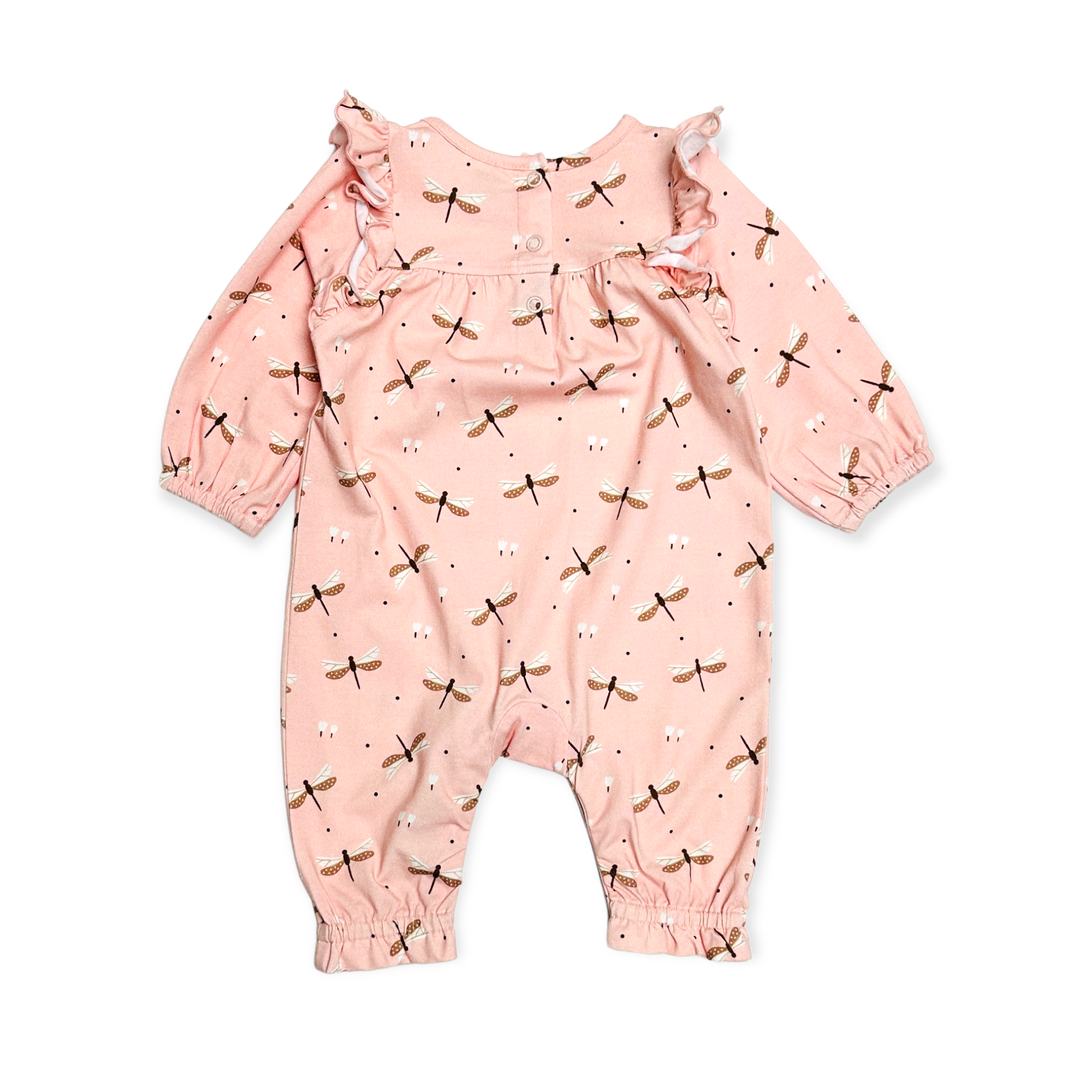Dragonfly Ruffle Baby Jumpsuit (Organic Jersey)