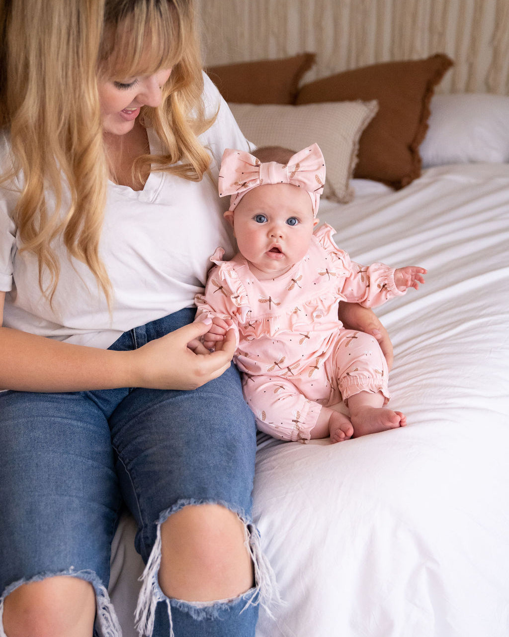 Dragonfly Ruffle Baby Jumpsuit (Organic Jersey)