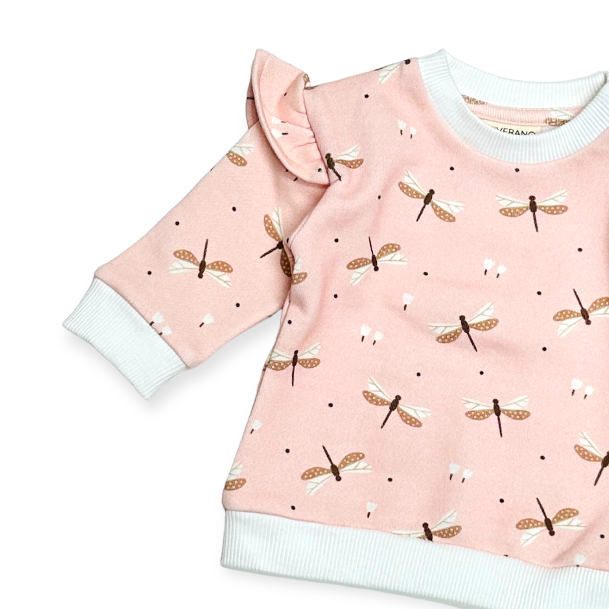 Dragonfly Ruffle Fleece Baby Sweatshirt & Jogger SET (Organic Cotton)