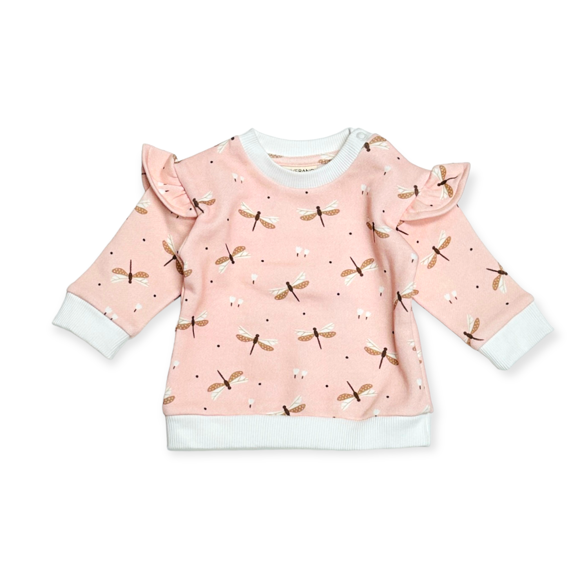 Dragonfly Ruffle Fleece Baby Sweatshirt & Jogger SET (Organic Cotton)