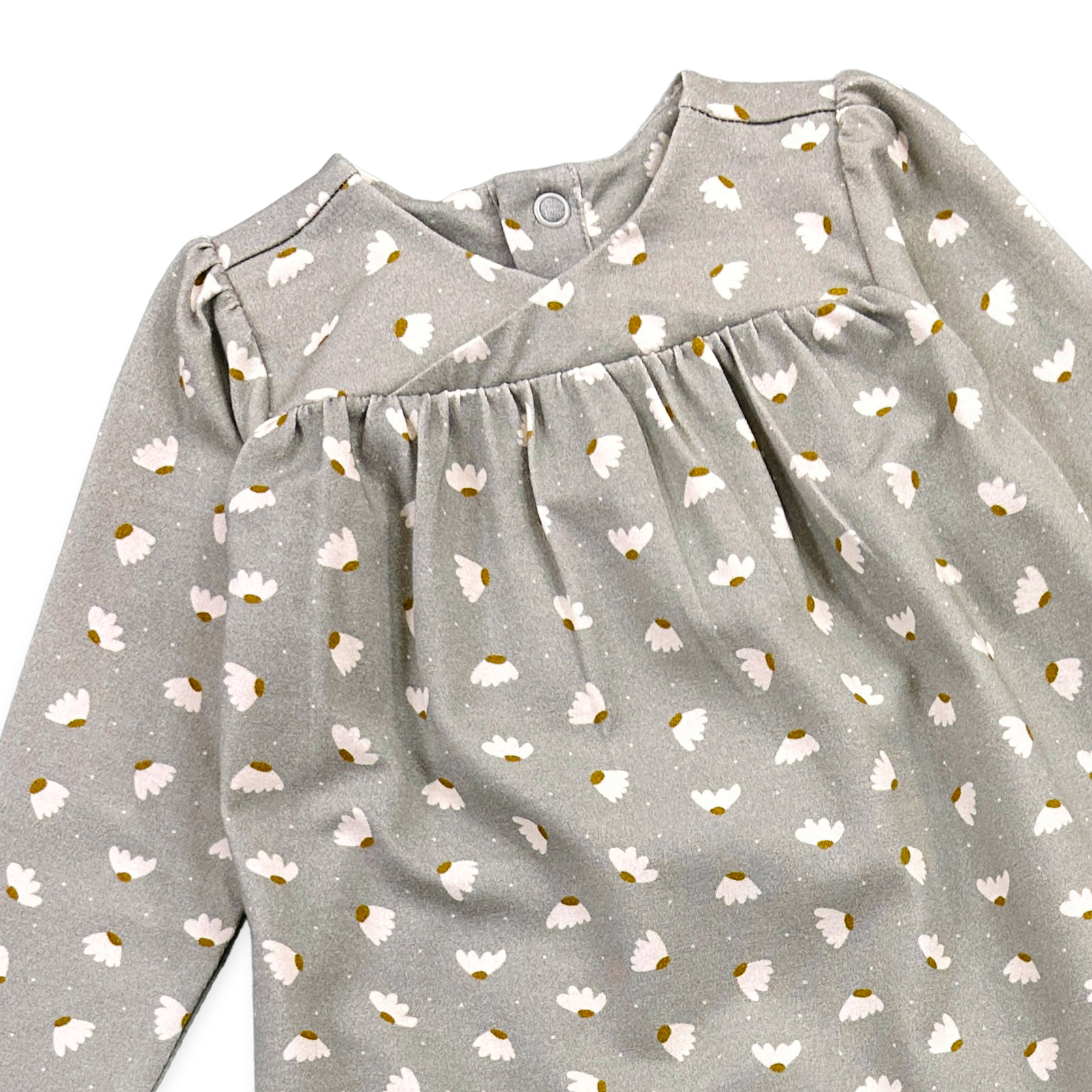 Floral Wrap Neck Baby Jumpsuit (Organic Cotton)