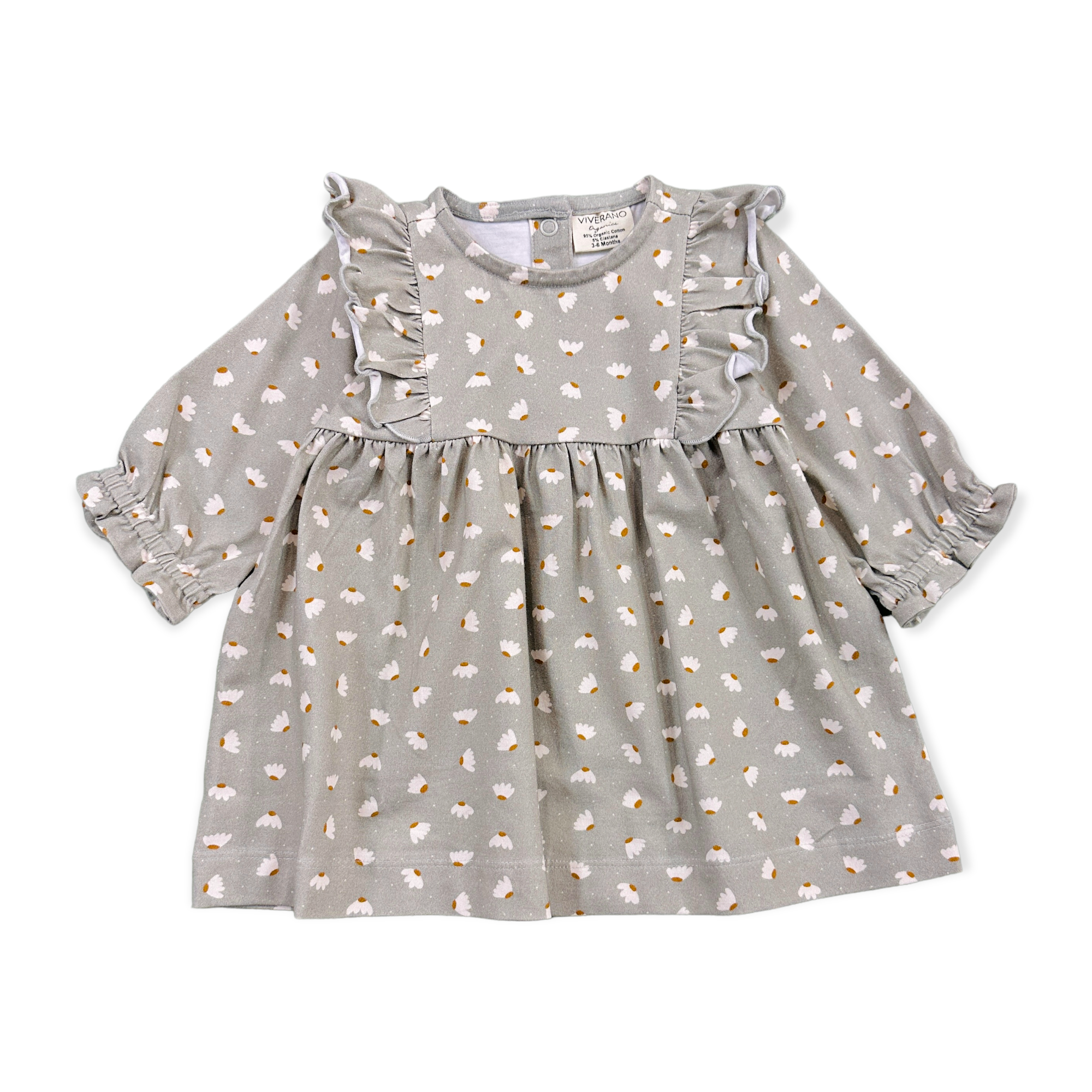 Floral Ruffle Baby Dress + Bloomer SET (Organic Cotton)