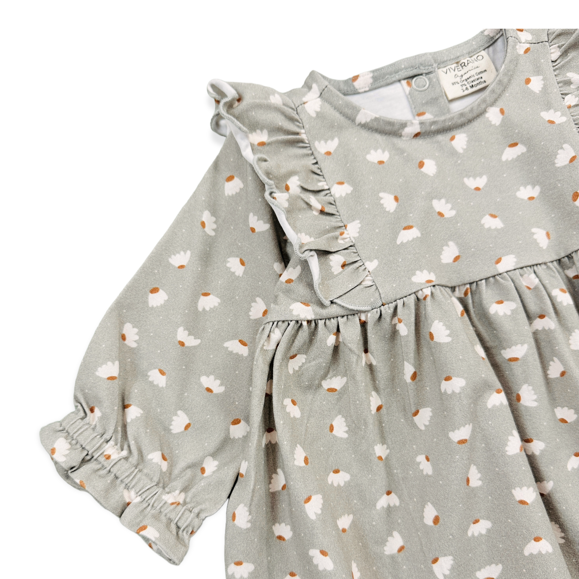 Floral Ruffle Baby Dress + Bloomer SET (Organic Cotton)