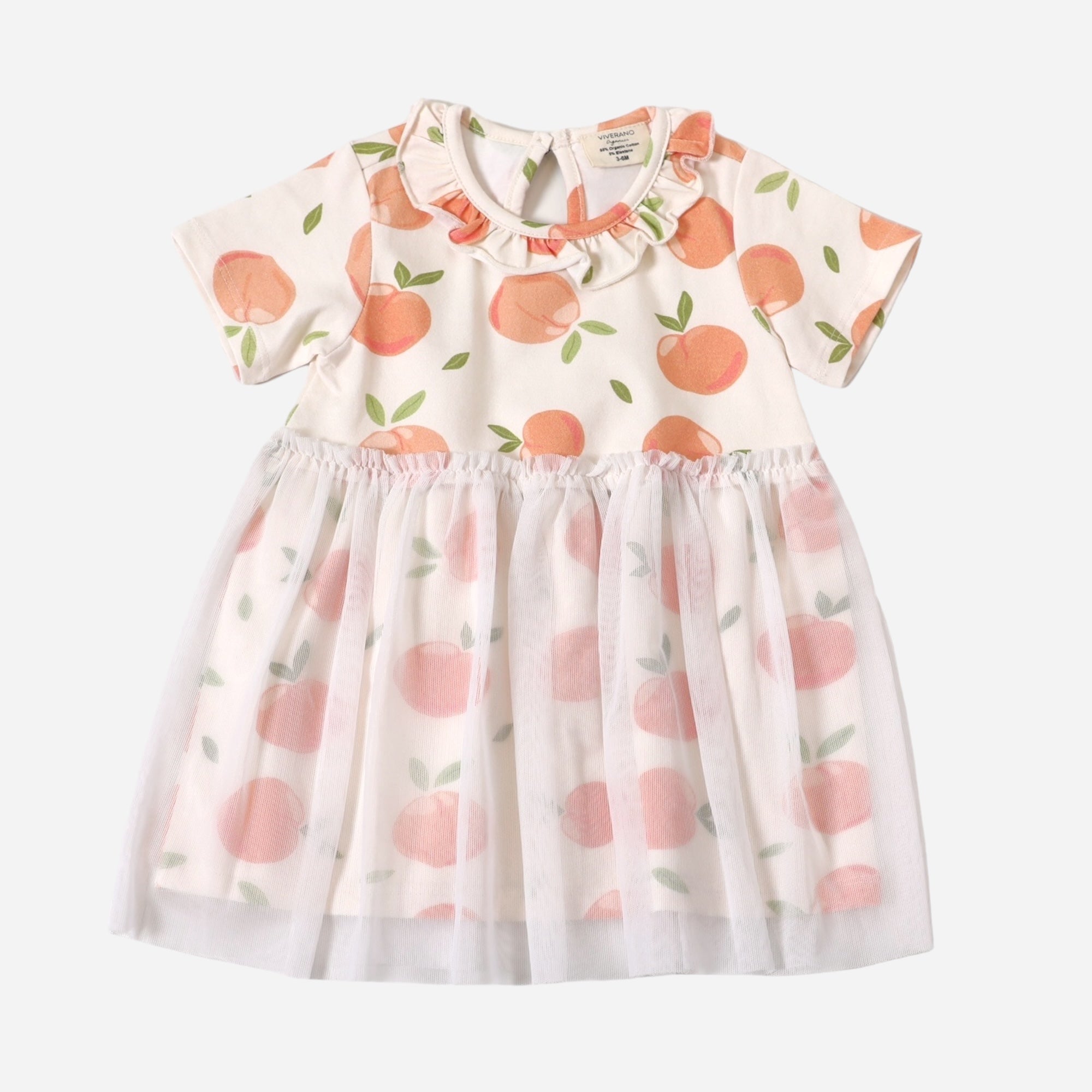Peaches Ruffle Collar Tutu Baby Dress+Bloomer (Organic Jersey)