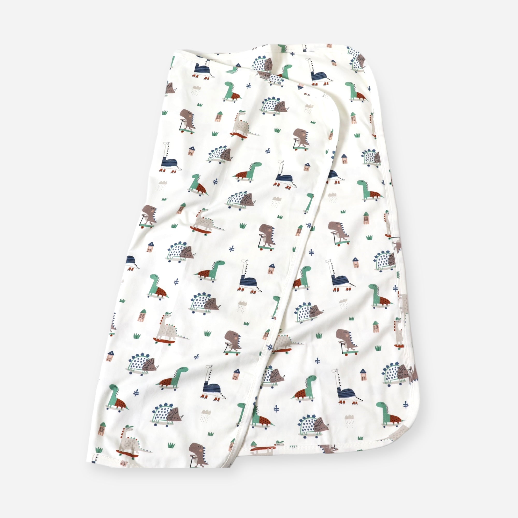 Skater Dino Reversible Baby Blanket (Organic Jersey)