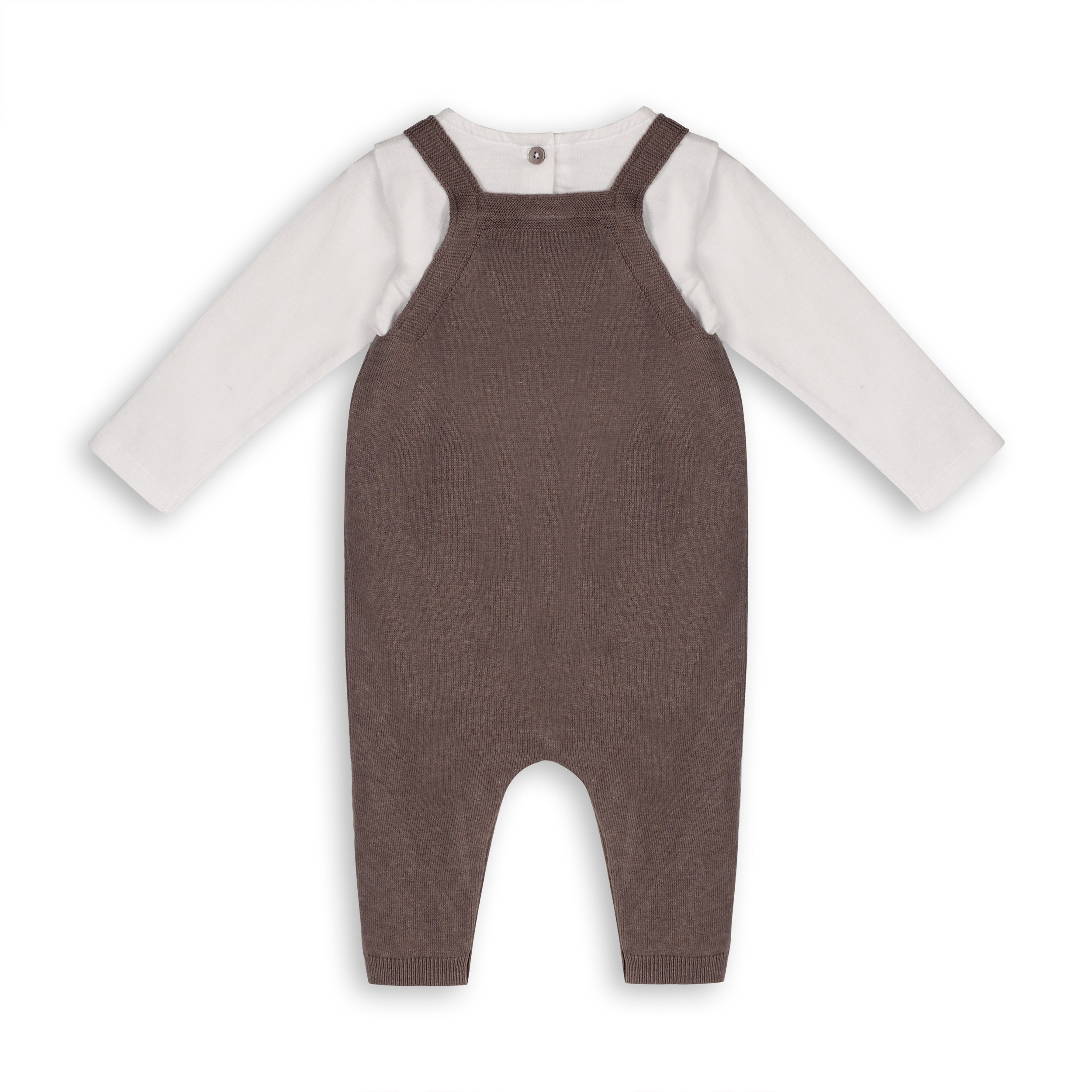 Bear Sweater Knit Organic Baby Overall & Bodysuit Set