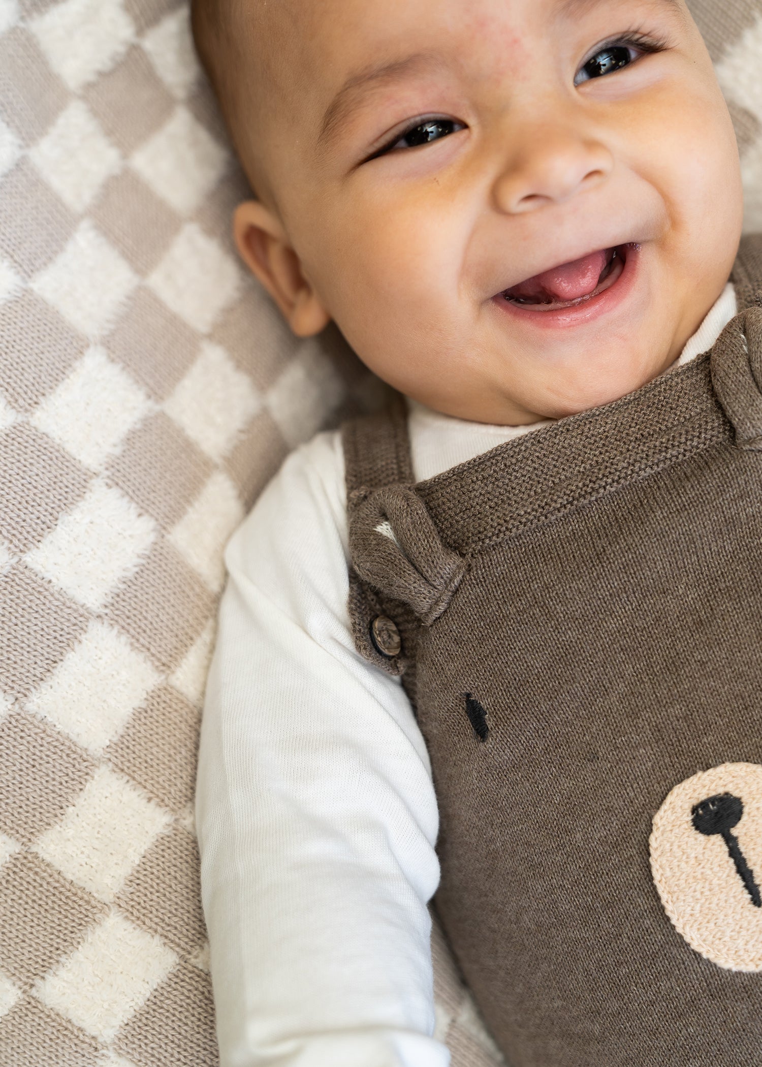 Bear Sweater Knit Organic Baby Overall & Bodysuit Set