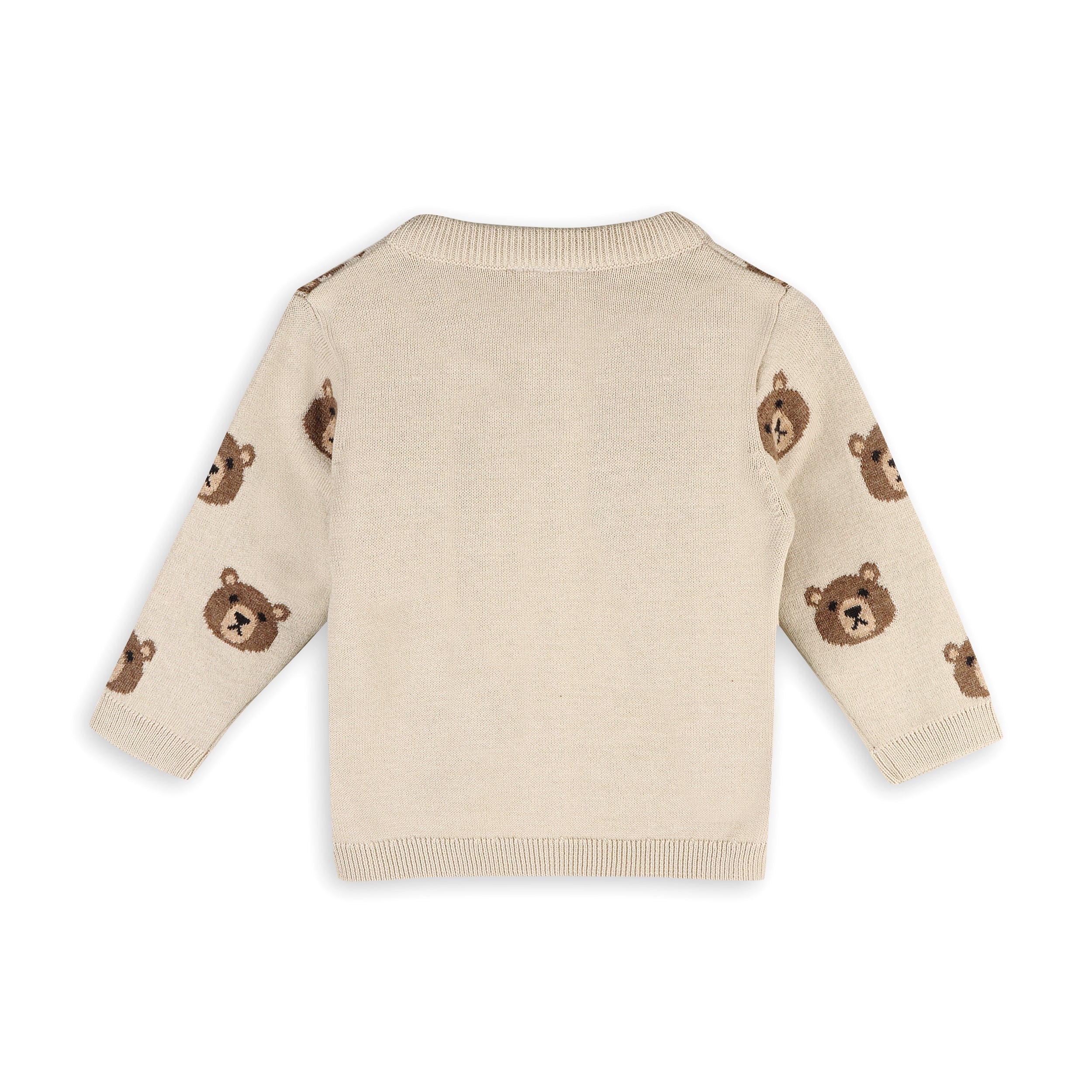 Brown Bear Jacquard Button Cardigan Baby Sweater (Organic Cotton)