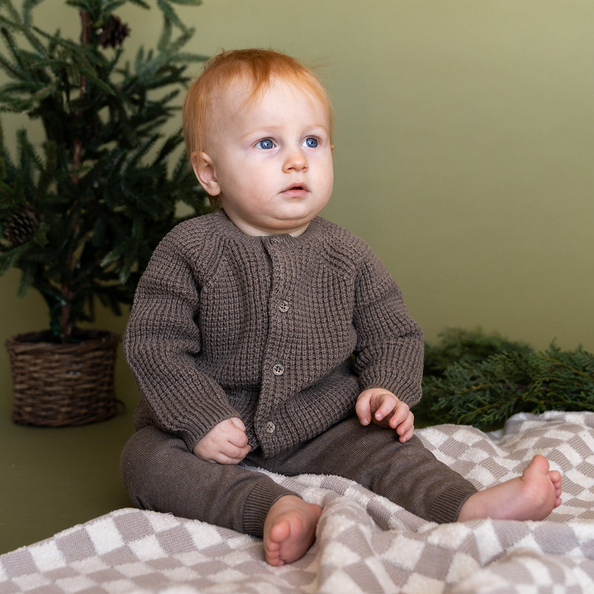 Pocket & Button Chunky Sweater Knit Baby Jumpsuit (Organic Cotton)