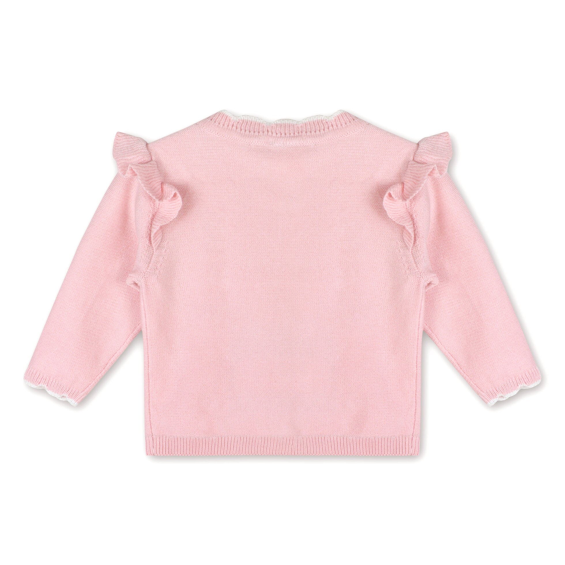 Floral Bouquet Embroidered Pointelle Knit Baby Cardigan (Organic Cotton)