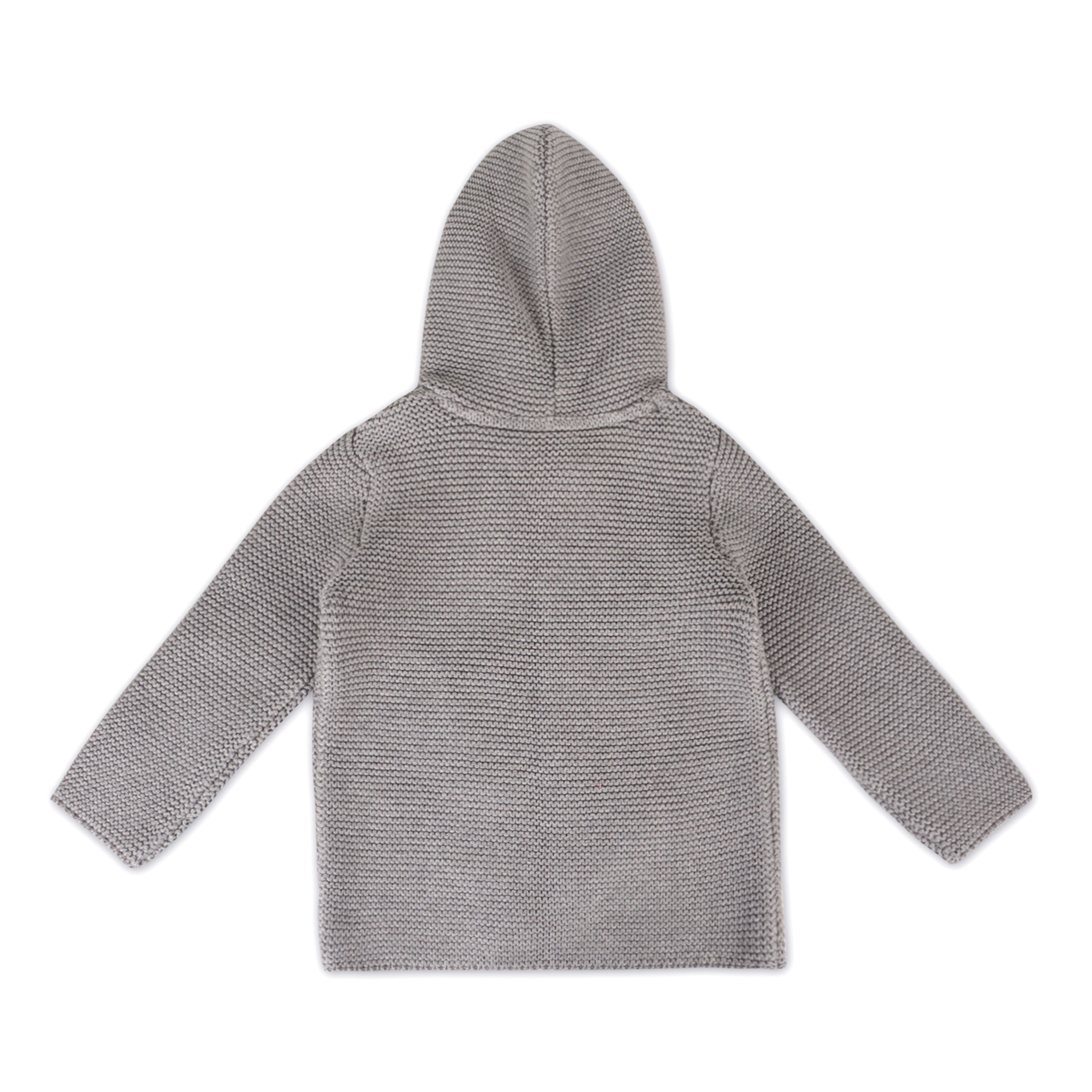 Hooded Button & Pocket Sweater Knit Baby Jacket (Organic Cotton) - 6 Colors