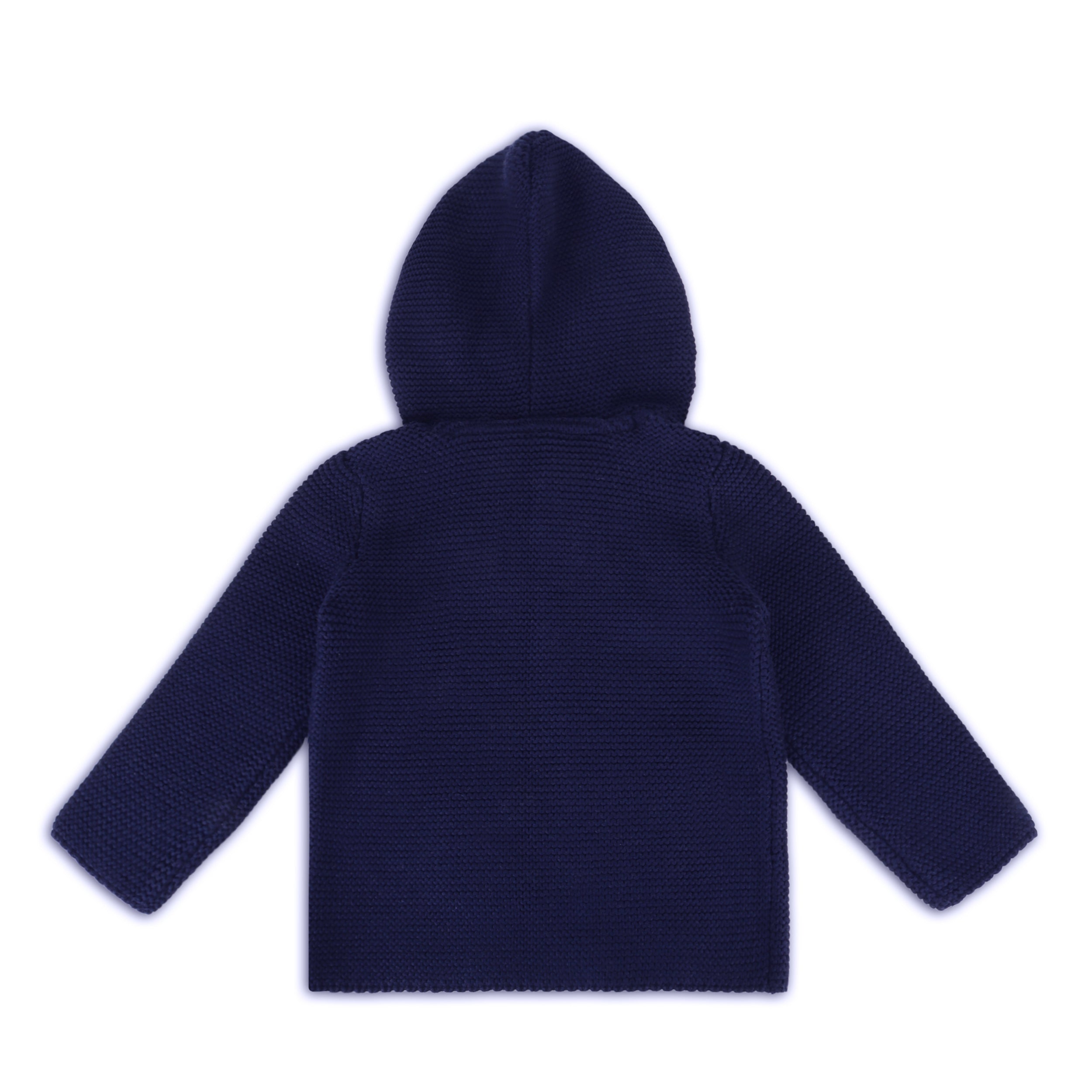 Hooded Button & Pocket Sweater Knit Baby Jacket (Organic Cotton) - 6 Colors