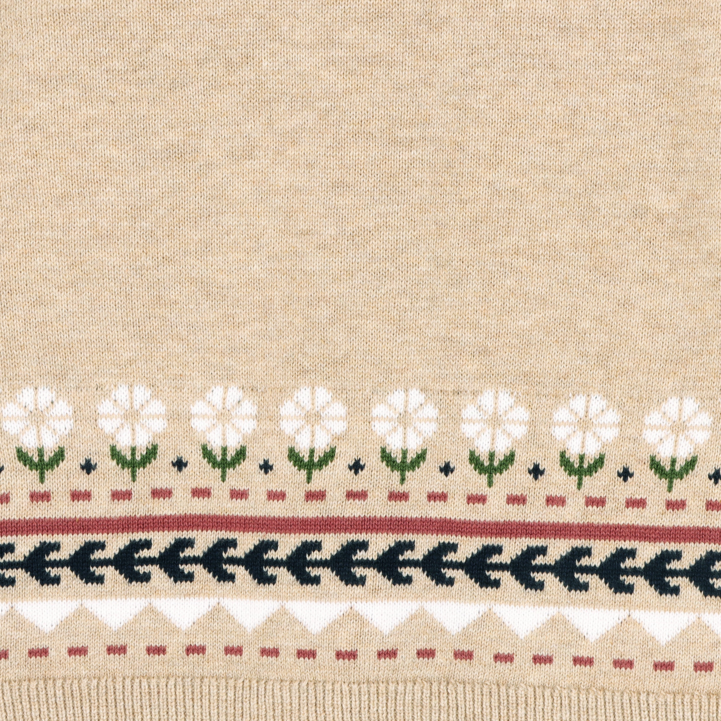 Fair Isle Baby Girl Sweater Knit Dress (Organic Cotton) - 2 Colors