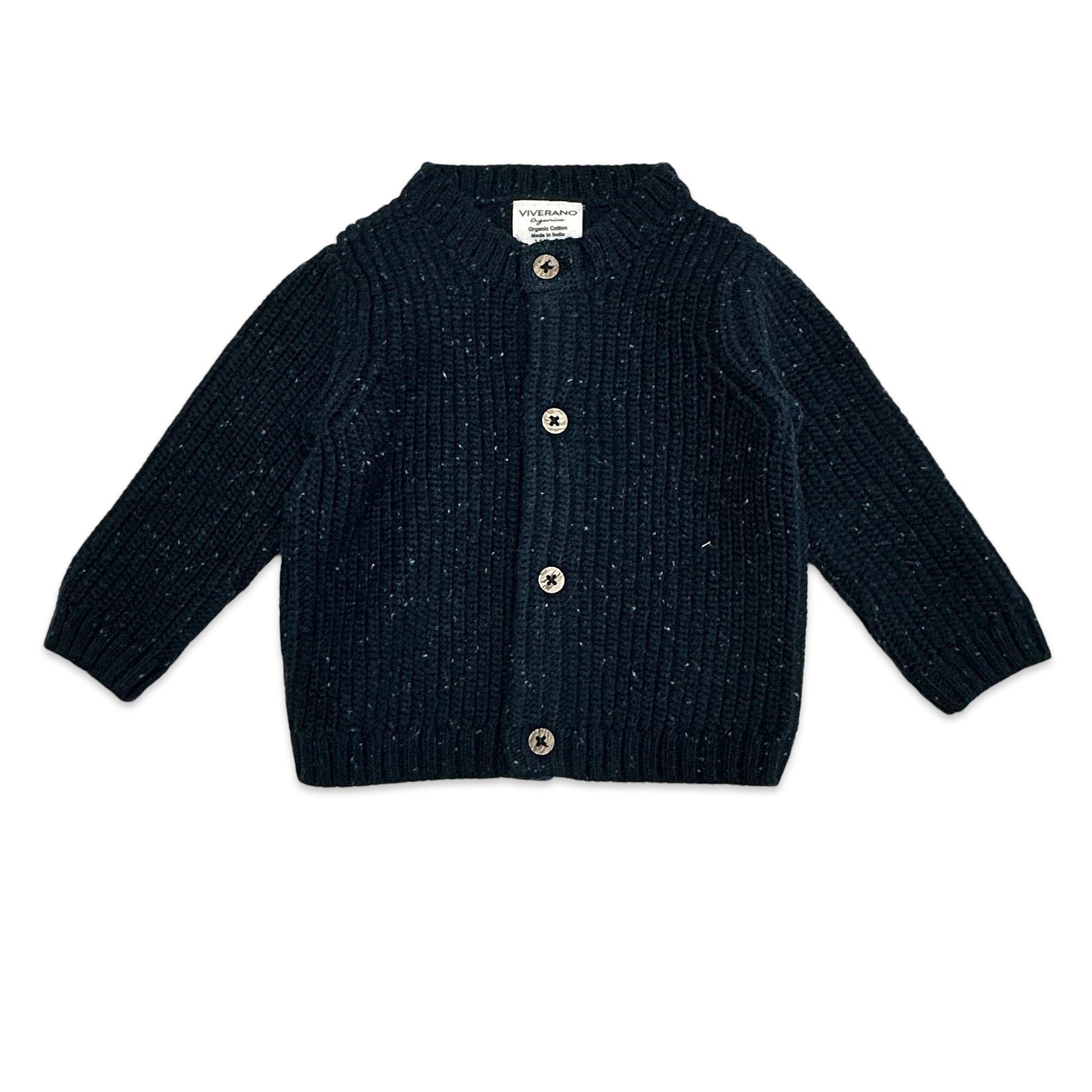 HELLO Wordy Chunky Knit Baby Cardigan Sweater (Organic Cotton) - 2 Colors