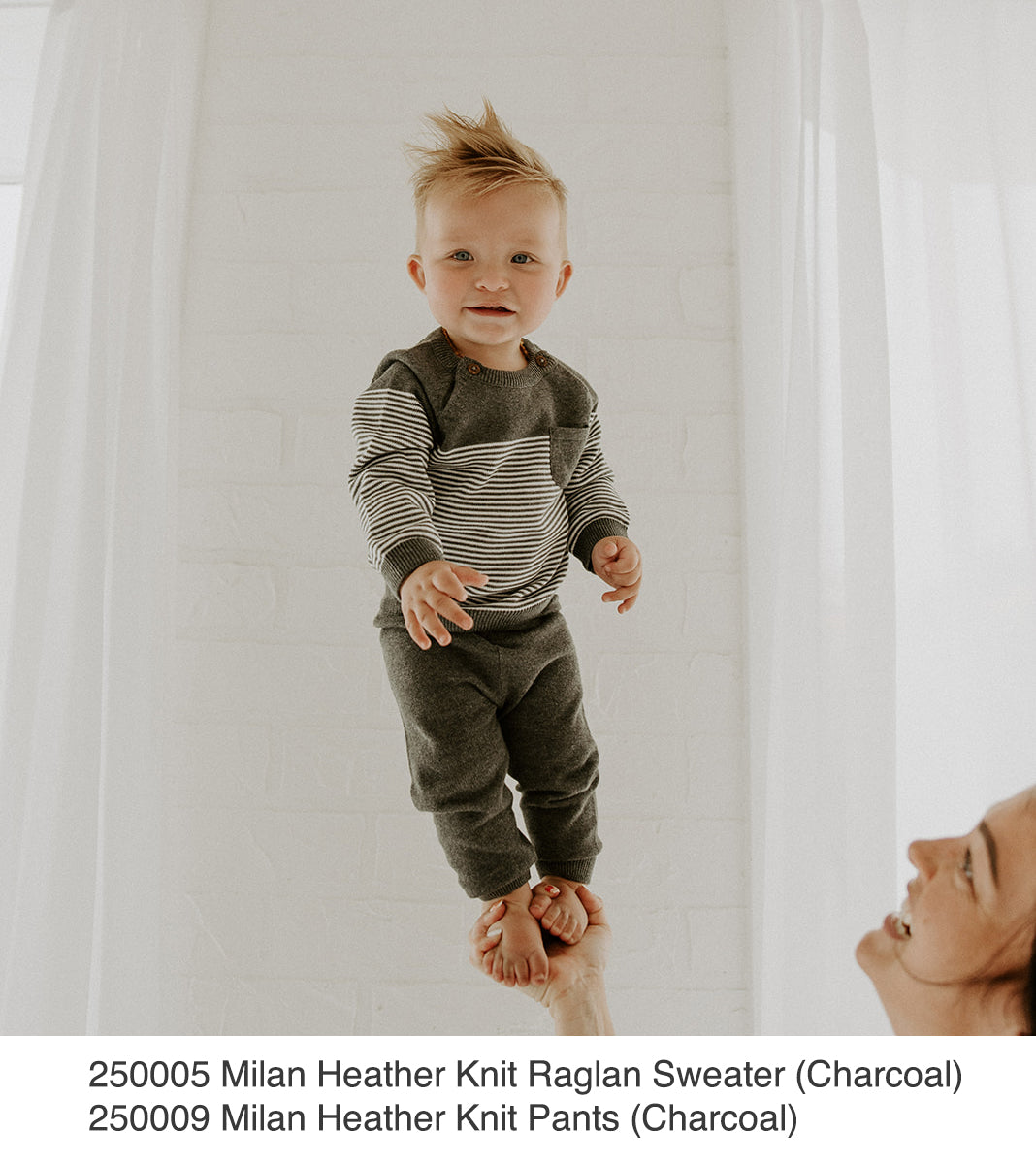 Milan Heather Knit Pocket Baby Legging Pants