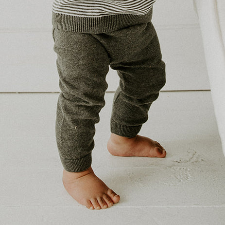 Milan Heather Knit Pocket Baby Legging Pants