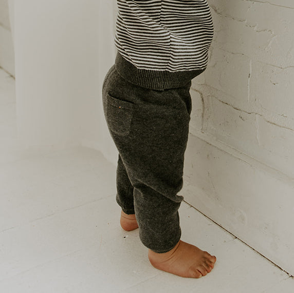 Milan Heather Knit Pocket Baby Legging Pants