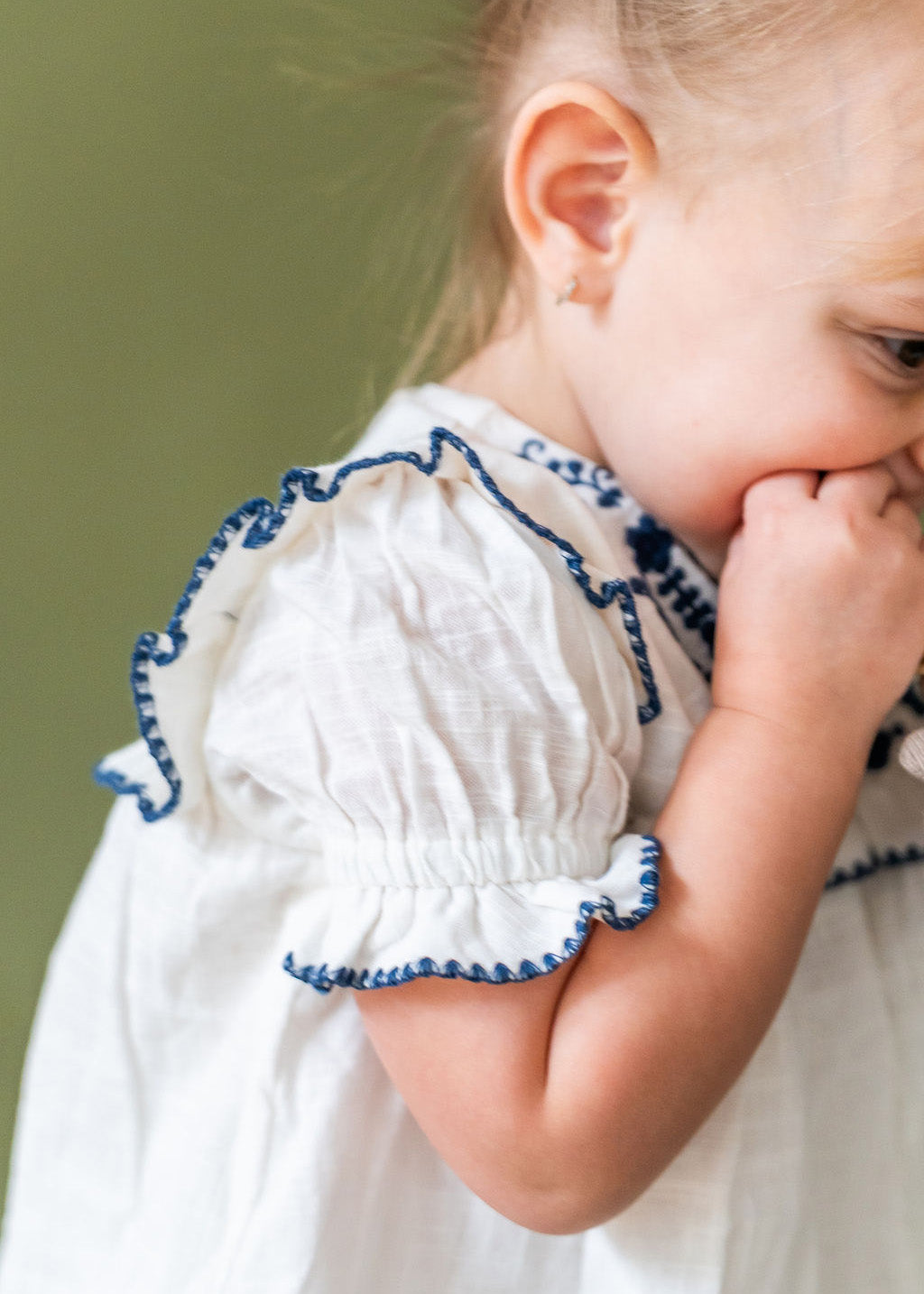 Cadence Bouquet Floral Embroidered Baby Dress + Bloomer (Organic Cotton)