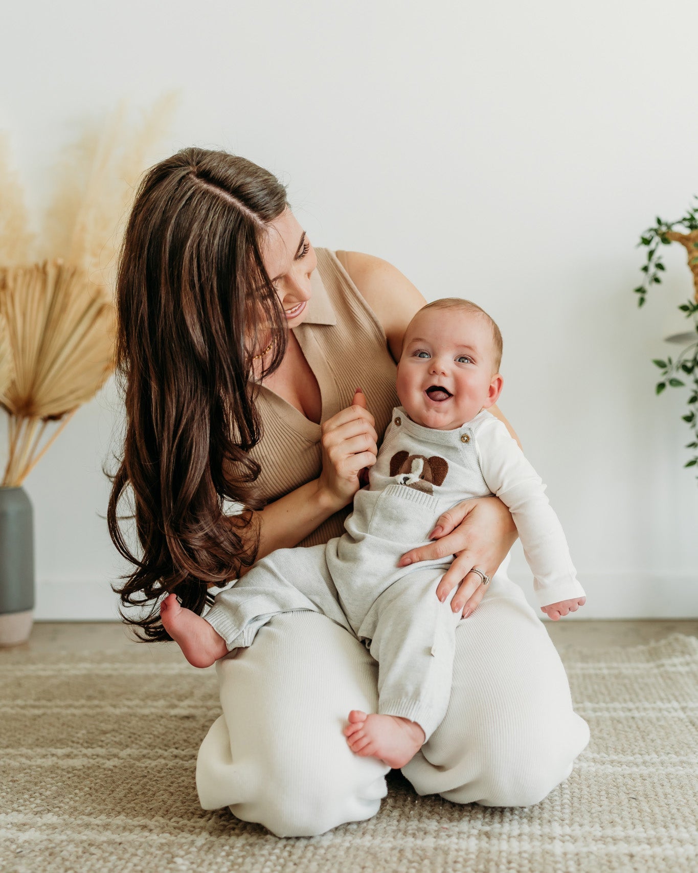 Puppy Dog 3D Pocket Sweater Knit Baby Overall SET (Organic Cotton)