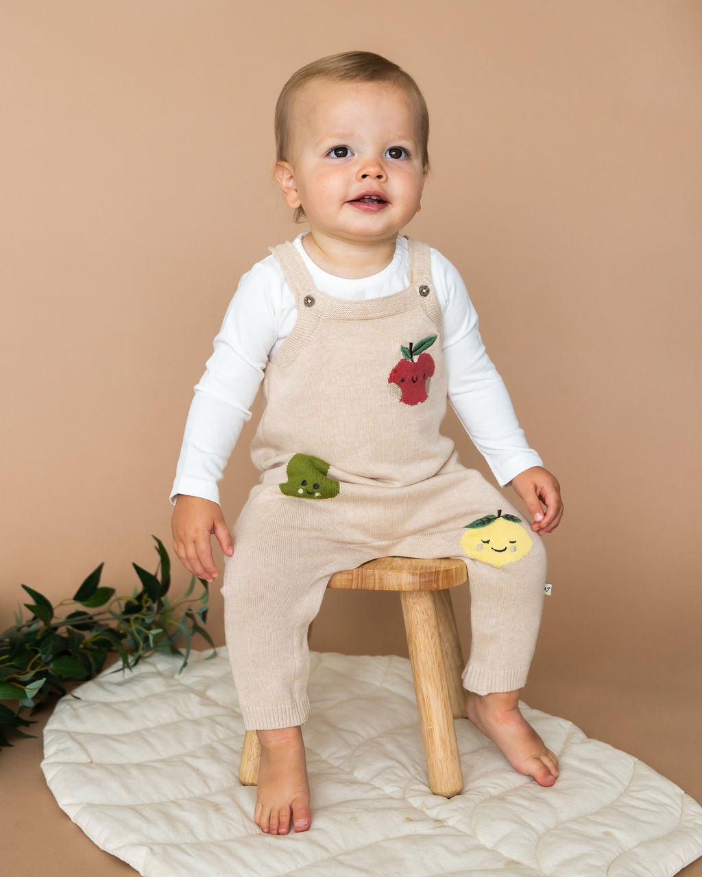 Happy Fruits Embroidered Baby Overall Set (Organic Cotton)