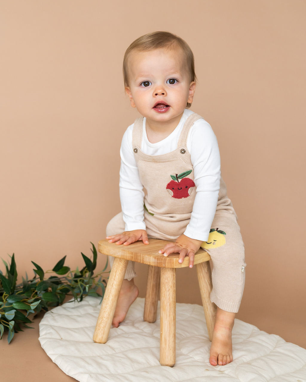 Happy Fruits Embroidered Baby Overall Set (Organic Cotton)