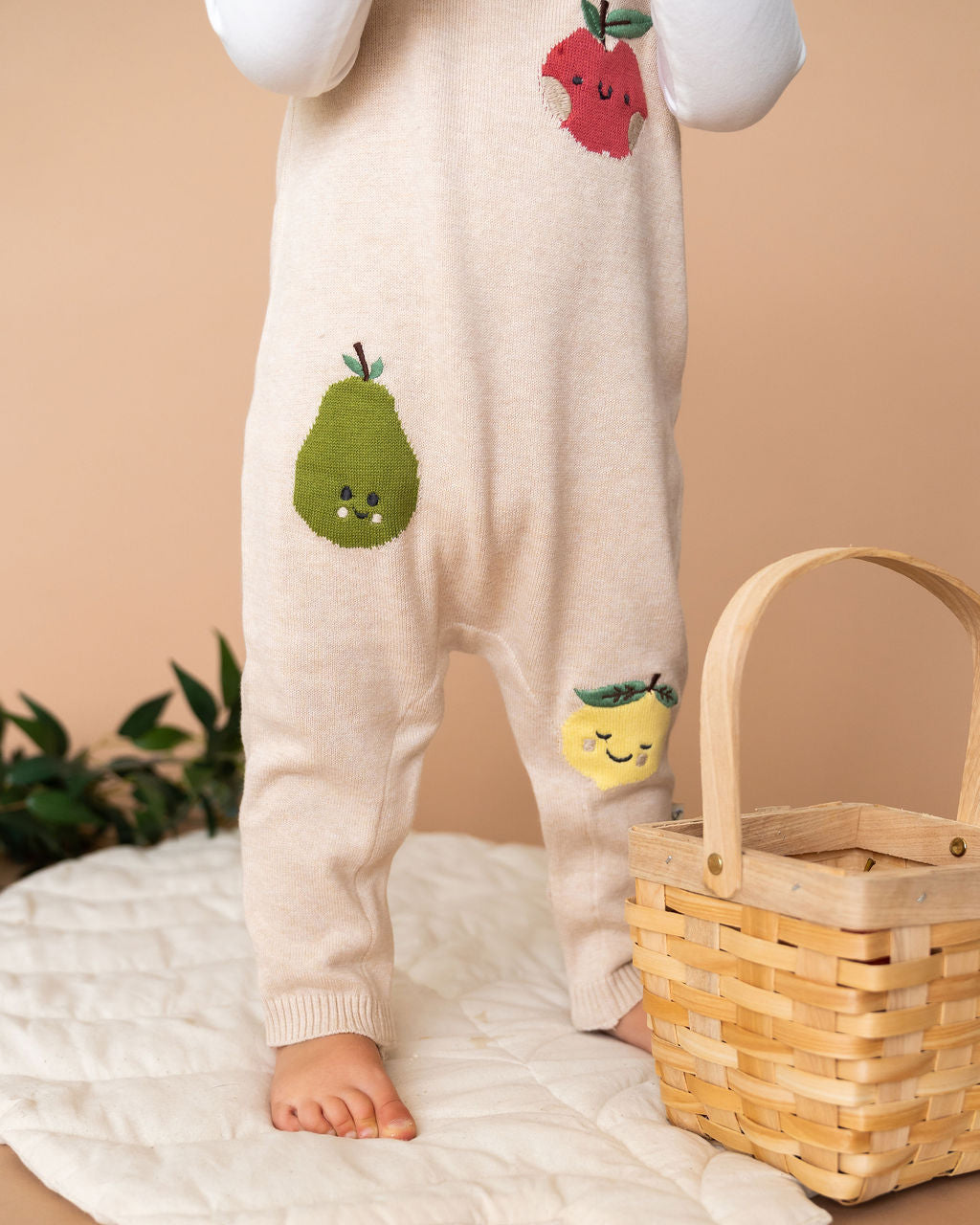 Happy Fruits Embroidered Baby Overall Set (Organic Cotton)