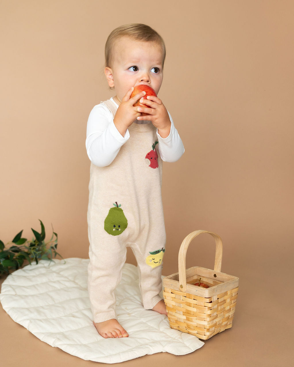 Happy Fruits Embroidered Baby Overall Set (Organic Cotton)