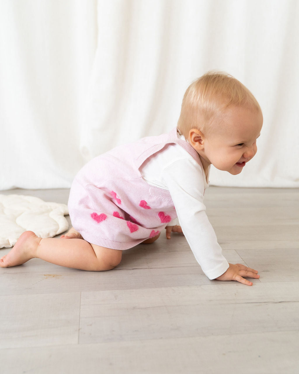 Fuzzy Hearts 3D Tunic Baby Knit Dress Set (Organic)