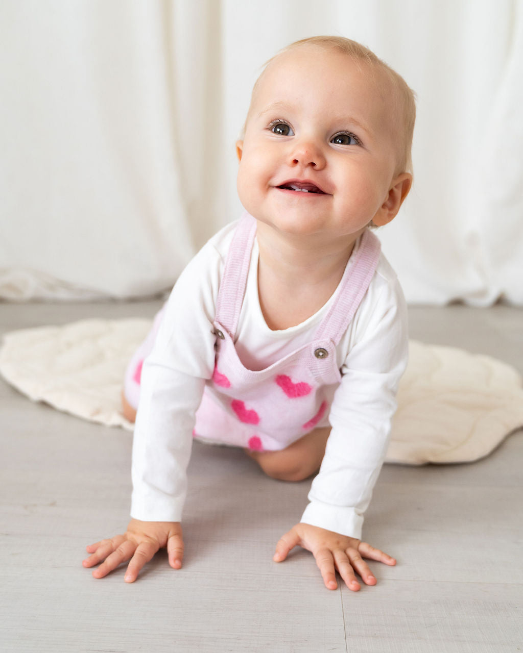 Fuzzy Hearts 3D Tunic Baby Knit Dress Set (Organic)