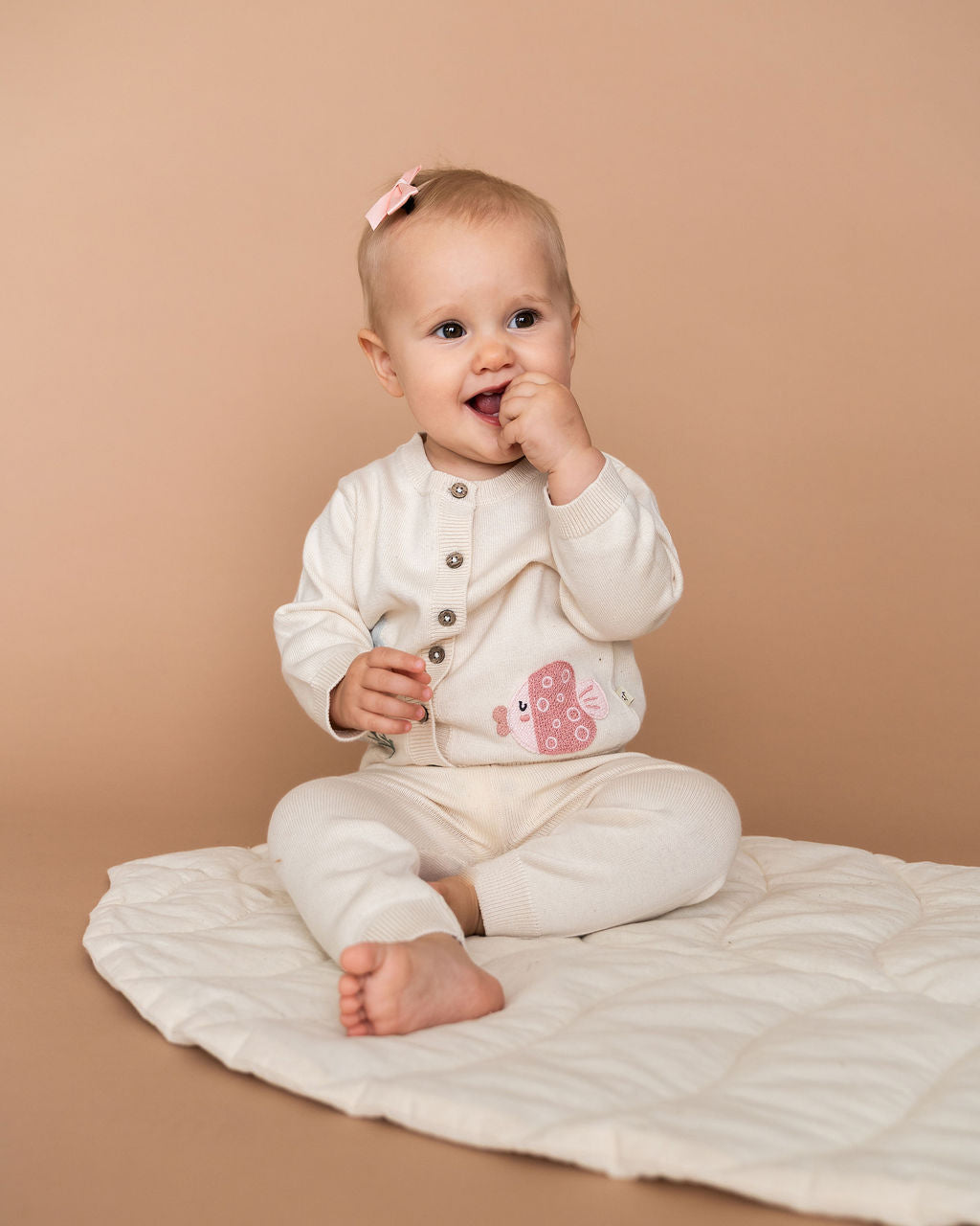 Ocean Friends Jacquard Knit Baby Cardigan Sweater (Organic Cotton)