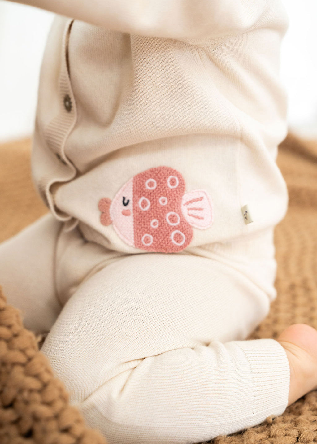 Ocean Friends Jacquard Knit Baby Cardigan Sweater (Organic Cotton)