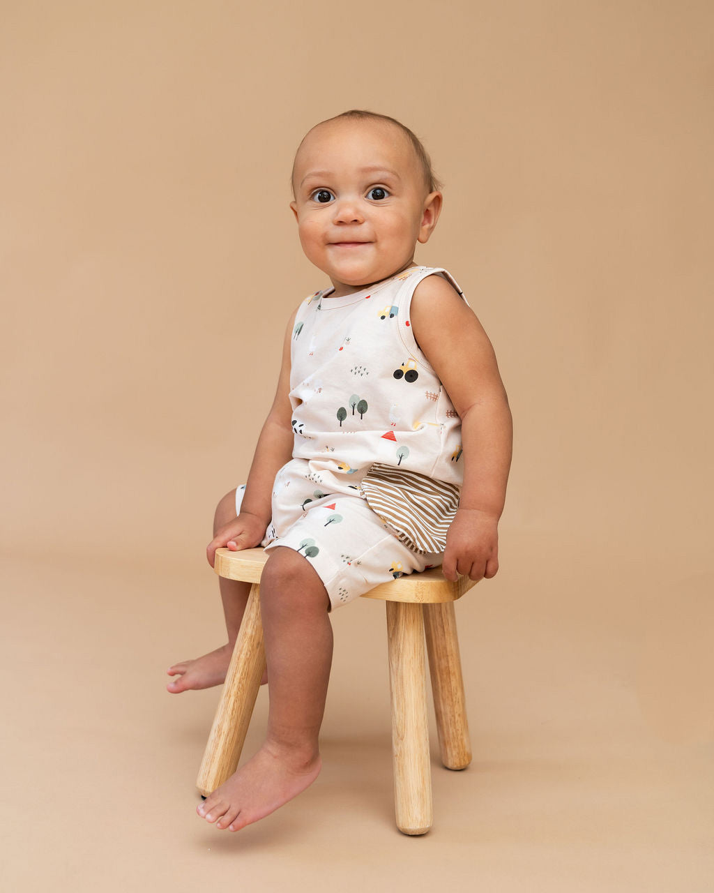 Farm Side Pocket Baby Romper (Organic Jersey)