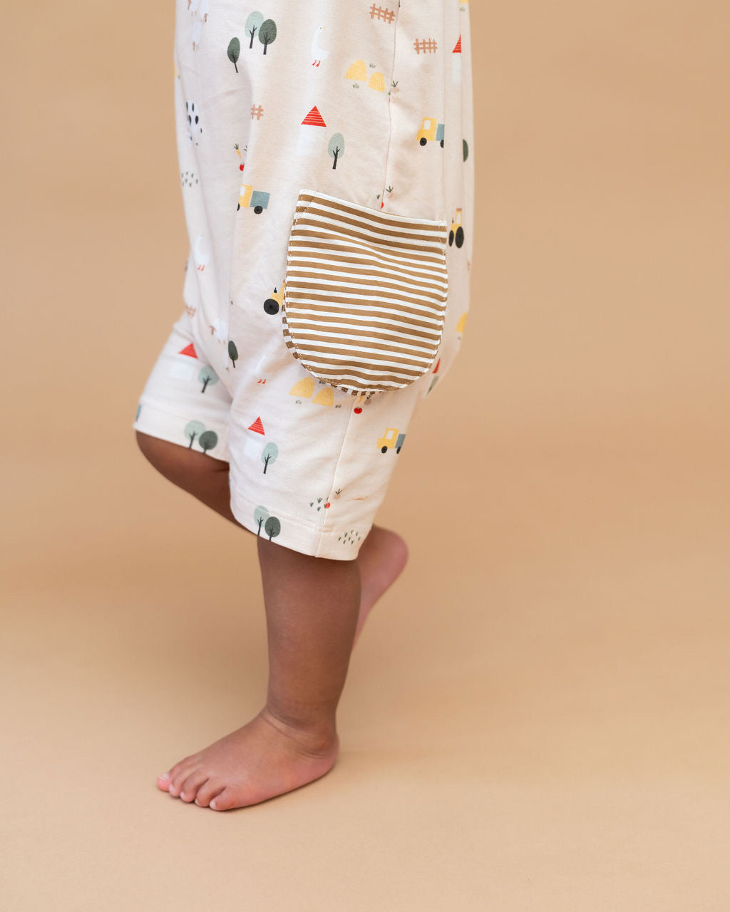 Farm Side Pocket Baby Romper (Organic Jersey)