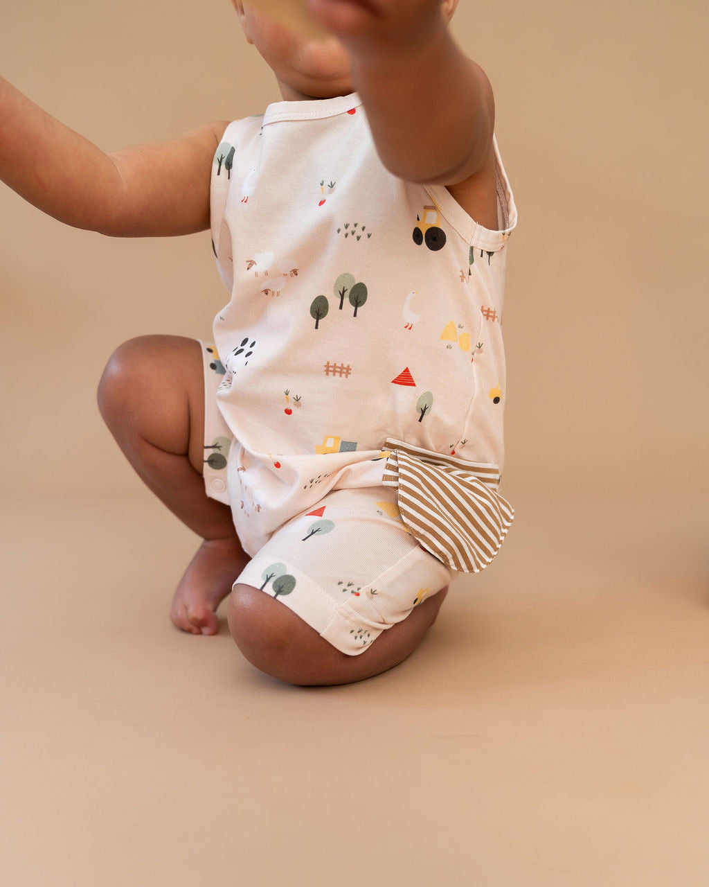 Farm Side Pocket Baby Romper (Organic Jersey)