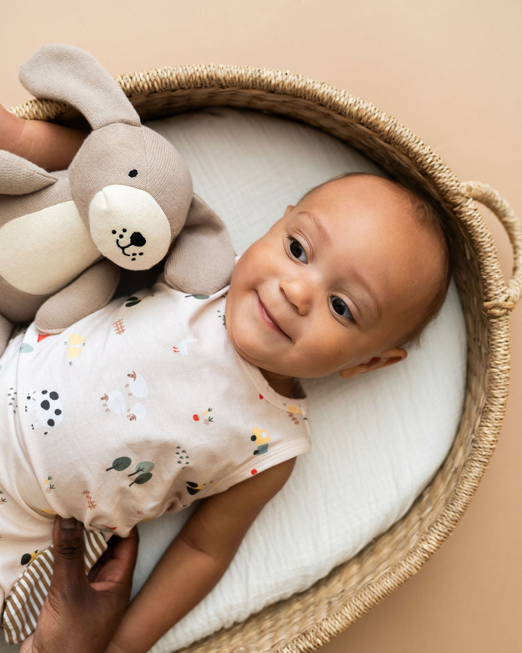 Farm Side Pocket Baby Romper (Organic Jersey)