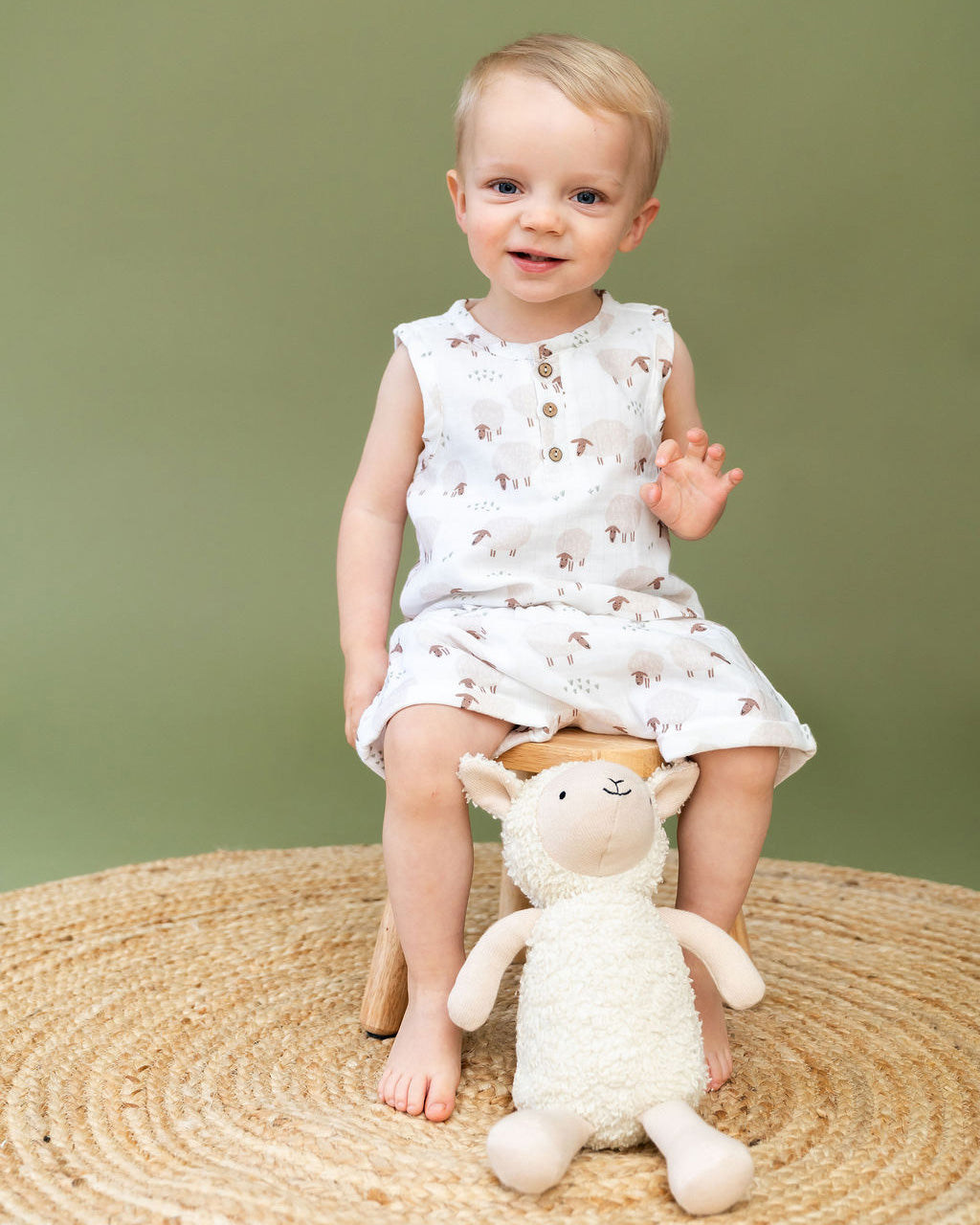 Sheep Baby Top & Bottom (Organic Muslin)
