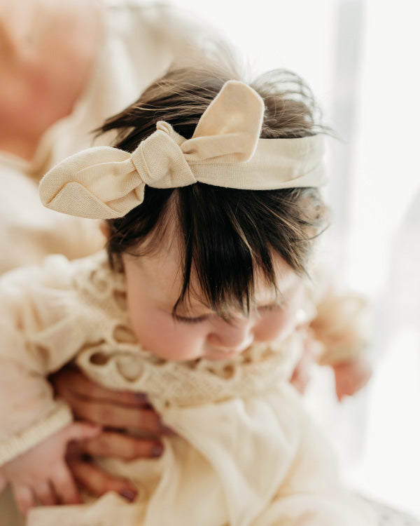 Thalia Crochet Lace Baby Tutu Romper & Headband (Organic Cotton)