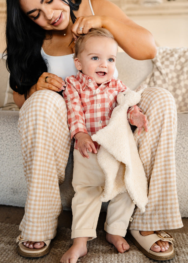 Arden Gingham Baby Shirt & Corduroy Pant (Organic Cotton)