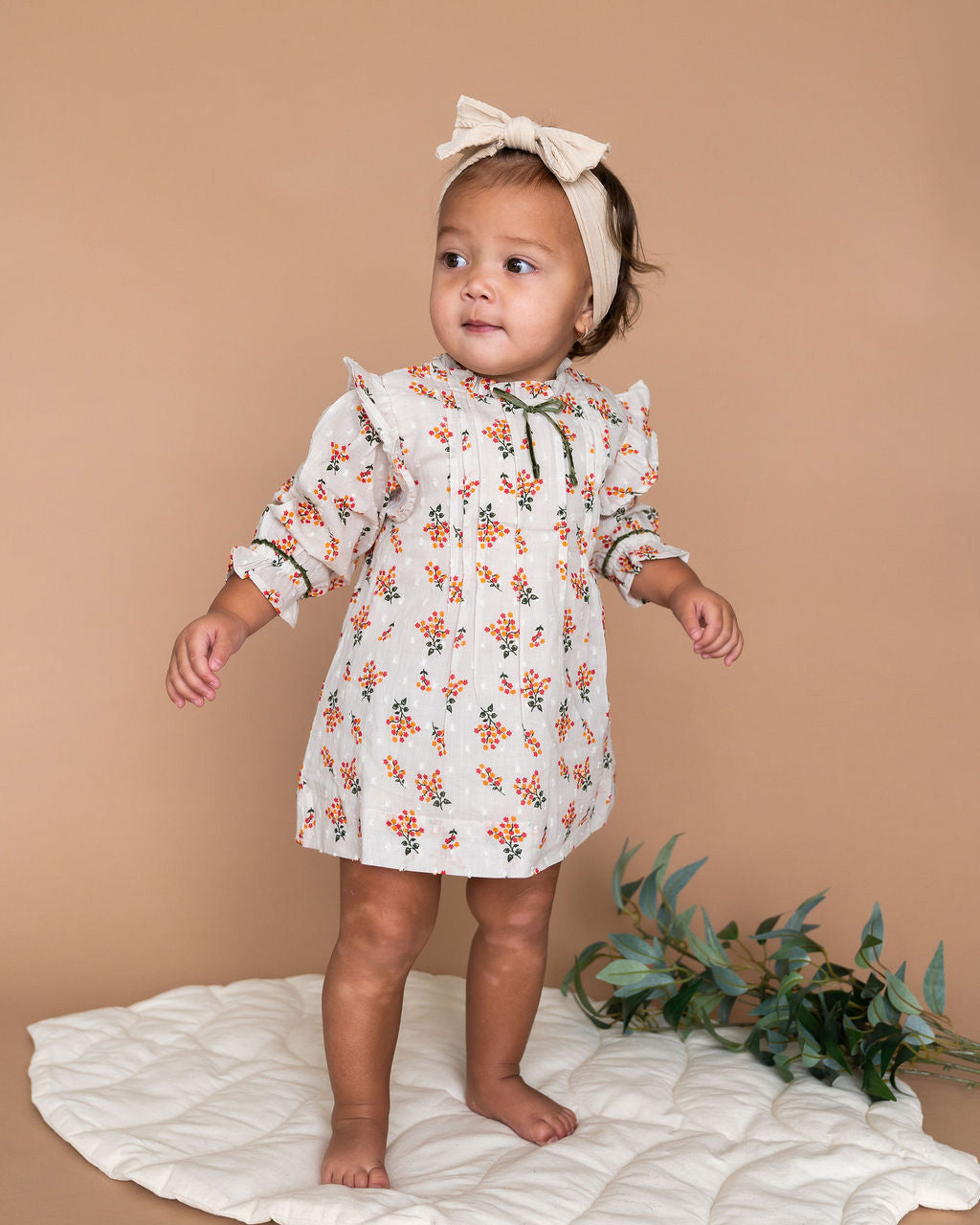 Lucca Floral Baby Dress & Bloomer Set (Organic Cotton)