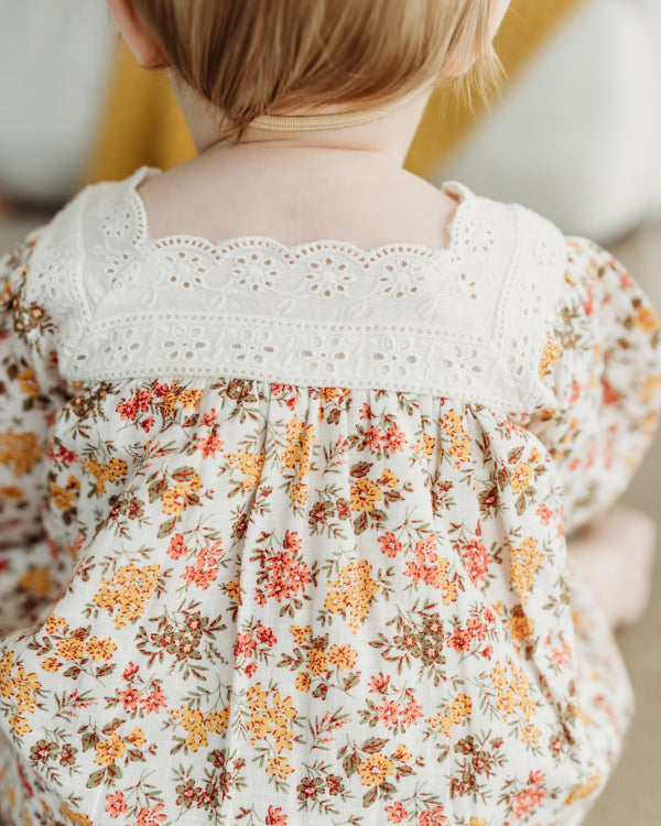 Solana Flower Baby Dress & Bloomer (Organic Cotton)