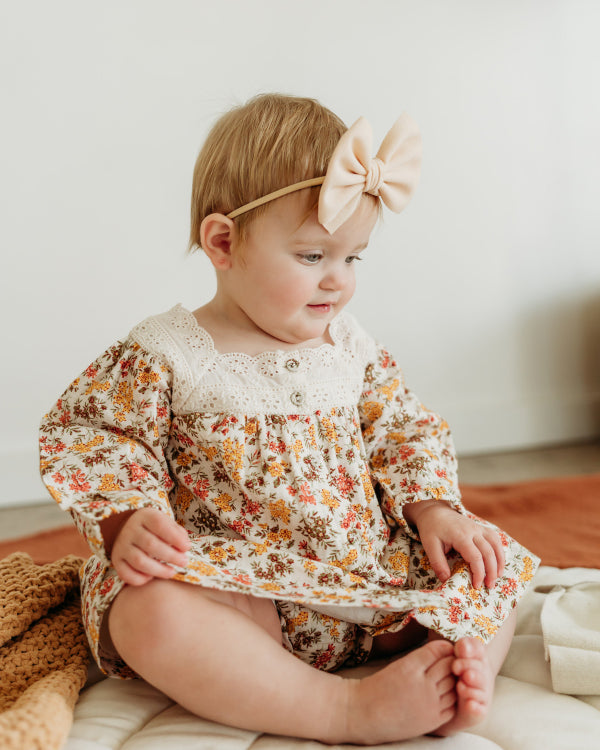 Solana Flower Baby Dress & Bloomer (Organic Cotton)