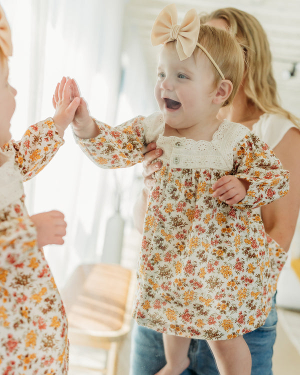 Solana Flower Baby Dress & Bloomer (Organic Cotton)