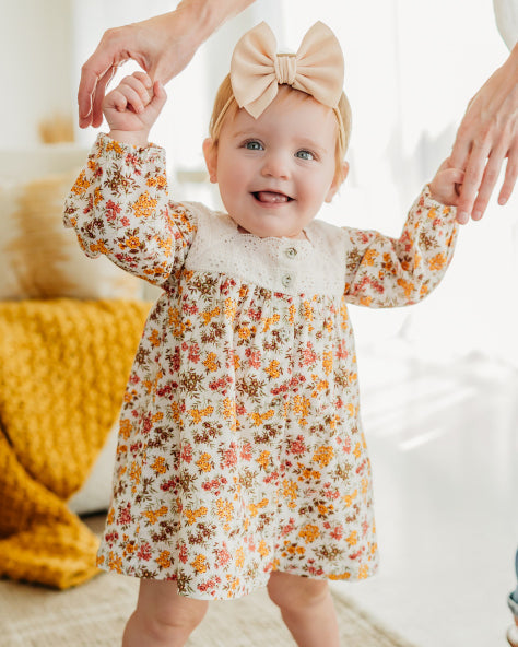 Solana Flower Baby Dress & Bloomer (Organic Cotton)