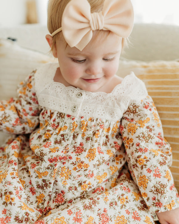 Solana Flower Baby Dress & Bloomer (Organic Cotton)